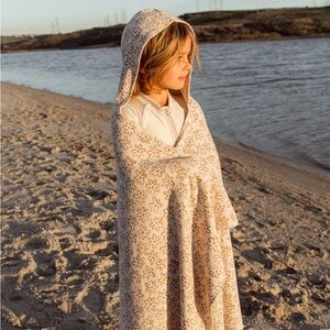 Rylee + Cru Floral baby Swim Cape towel- flower outline